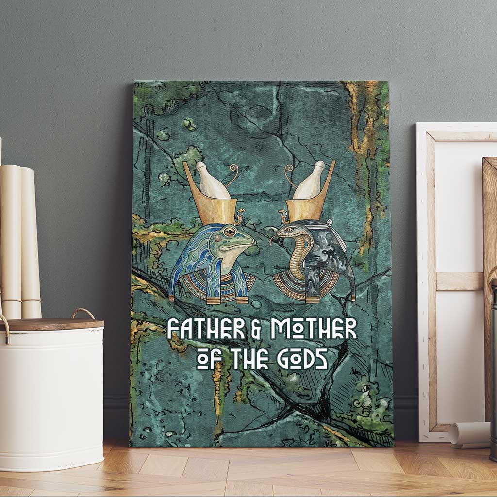 Nun and Naunet Egyptian Canvas Wall Art Serpent Abyss Design Primordial Gods of Ancient Waters