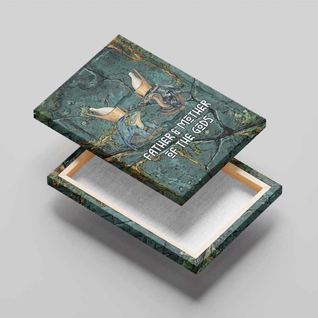Nun and Naunet Egyptian Canvas Wall Art Serpent Abyss Design Primordial Gods of Ancient Waters