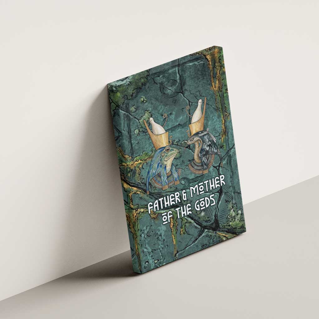 Nun and Naunet Egyptian Canvas Wall Art Serpent Abyss Design Primordial Gods of Ancient Waters