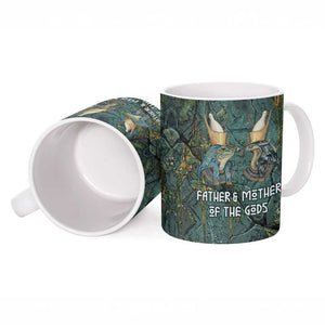 Nun and Naunet Egyptian Ceramic Mug Serpent Abyss Design Primordial Gods of Ancient Waters
