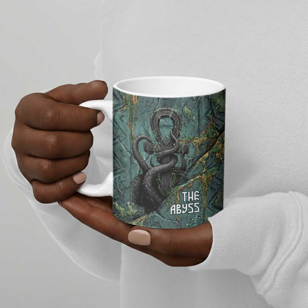 Nun and Naunet Egyptian Ceramic Mug Serpent Abyss Design Primordial Gods of Ancient Waters