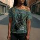 Nun and Naunet Egyptian Cross Shoulder Shirt Serpent Abyss Design Primordial Gods of Ancient Waters