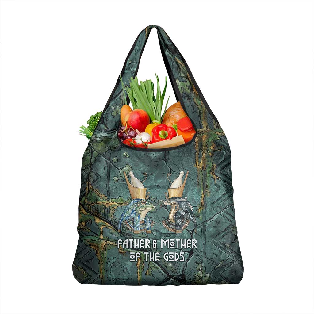 Nun and Naunet Egyptian Grocery Bag Serpent Abyss Design Primordial Gods of Ancient Waters