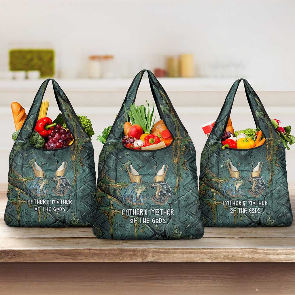 Nun and Naunet Egyptian Grocery Bag Serpent Abyss Design Primordial Gods of Ancient Waters