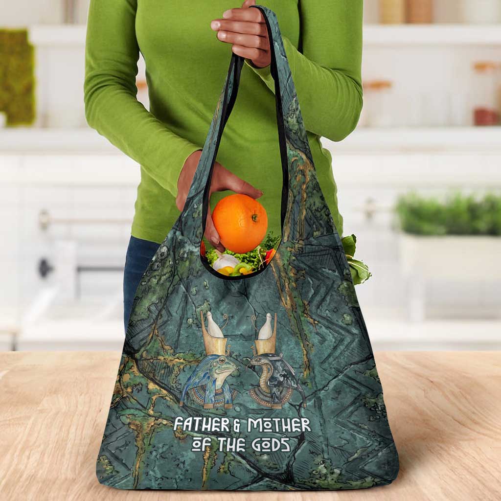 Nun and Naunet Egyptian Grocery Bag Serpent Abyss Design Primordial Gods of Ancient Waters