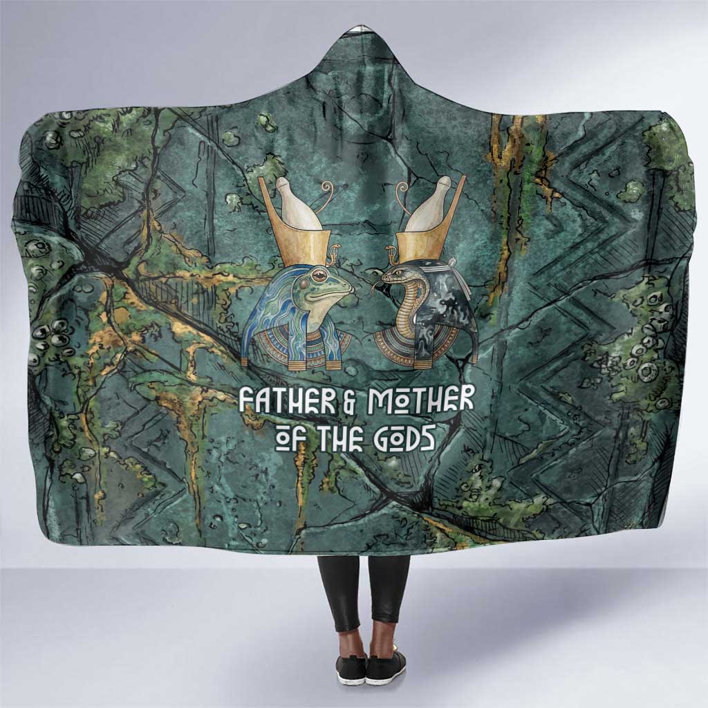 Nun and Naunet Egyptian Hooded Blanket Serpent Abyss Design Primordial Gods of Ancient Waters