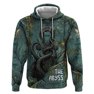 Nun and Naunet Egyptian Hoodie Serpent Abyss Design Primordial Gods of Ancient Waters