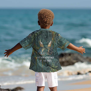 Nun and Naunet Egyptian Kid Hawaiian Shirt Serpent Abyss Design Primordial Gods of Ancient Waters