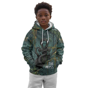 Nun and Naunet Egyptian Kid Hoodie Serpent Abyss Design Primordial Gods of Ancient Waters