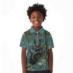 Nun and Naunet Egyptian Kid Polo Shirt Serpent Abyss Design Primordial Gods of Ancient Waters