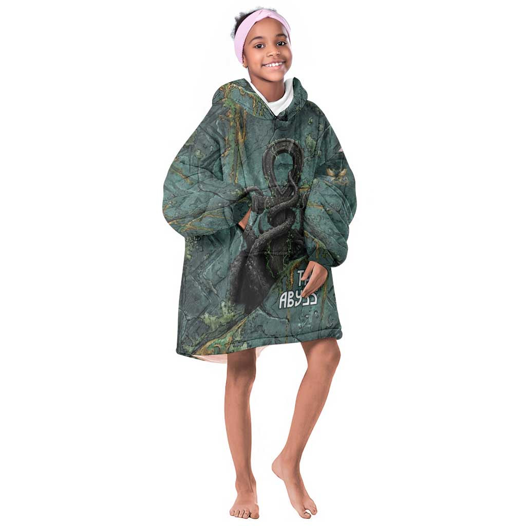 Nun and Naunet Egyptian Kid Wearable Blanket Hoodie Serpent Abyss Design Primordial Gods of Ancient Waters