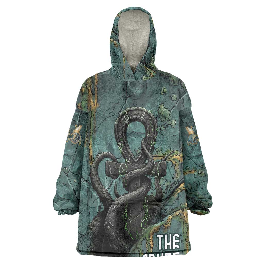 Nun and Naunet Egyptian Kid Wearable Blanket Hoodie Serpent Abyss Design Primordial Gods of Ancient Waters