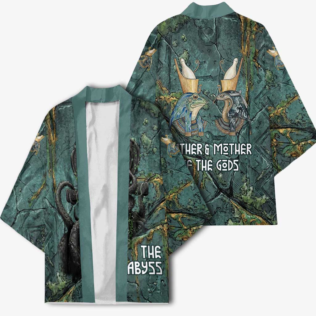 Nun and Naunet Egyptian Kimono Serpent Abyss Design Primordial Gods of Ancient Waters