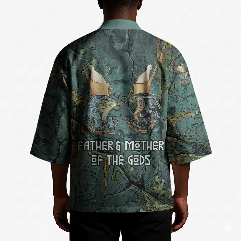 Nun and Naunet Egyptian Kimono Serpent Abyss Design Primordial Gods of Ancient Waters
