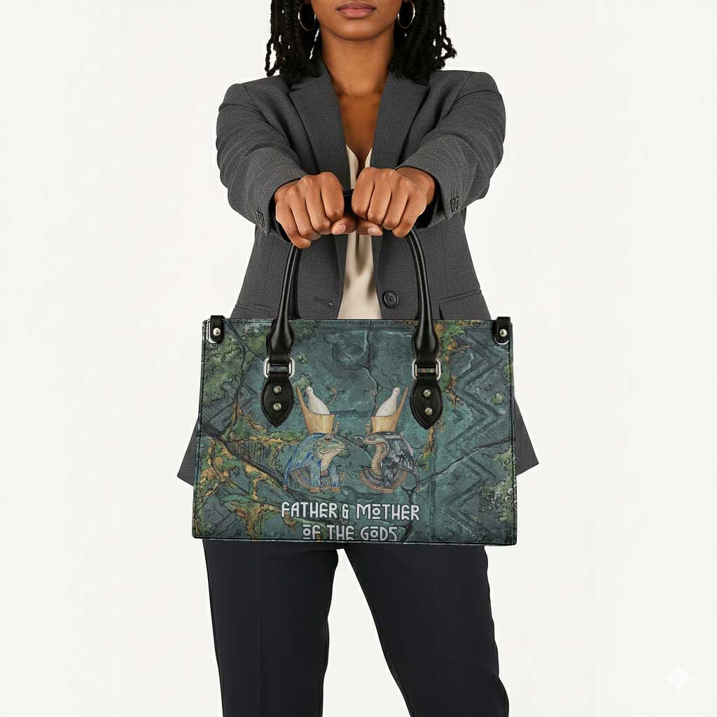 Nun and Naunet Egyptian Leather Bag Serpent Abyss Design Primordial Gods of Ancient Waters