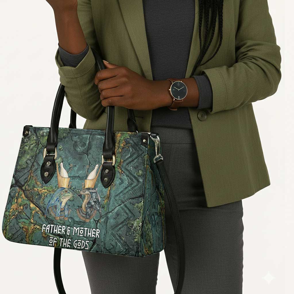 Nun and Naunet Egyptian Leather Bag Serpent Abyss Design Primordial Gods of Ancient Waters