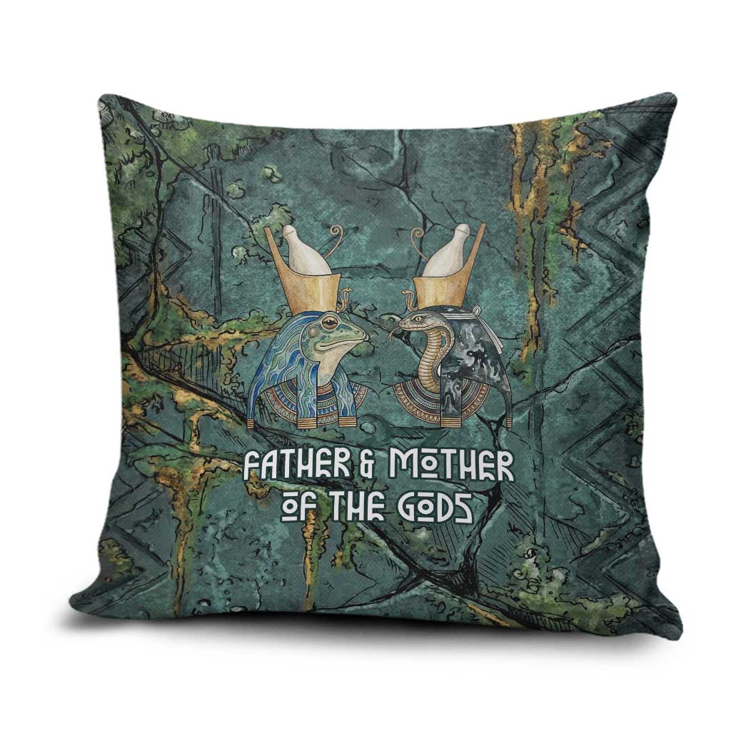 Nun and Naunet Egyptian Pillow Cover Serpent Abyss Design Primordial Gods of Ancient Waters