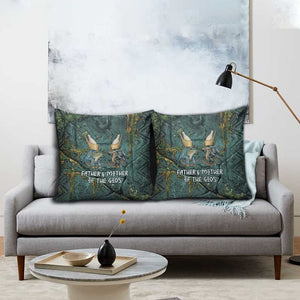 Nun and Naunet Egyptian Pillow Cover Serpent Abyss Design Primordial Gods of Ancient Waters