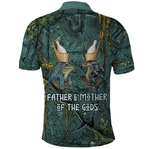 Nun and Naunet Egyptian Polo Shirt Serpent Abyss Design Primordial Gods of Ancient Waters