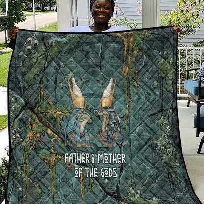 Nun and Naunet Egyptian Quilt Serpent Abyss Design Primordial Gods of Ancient Waters