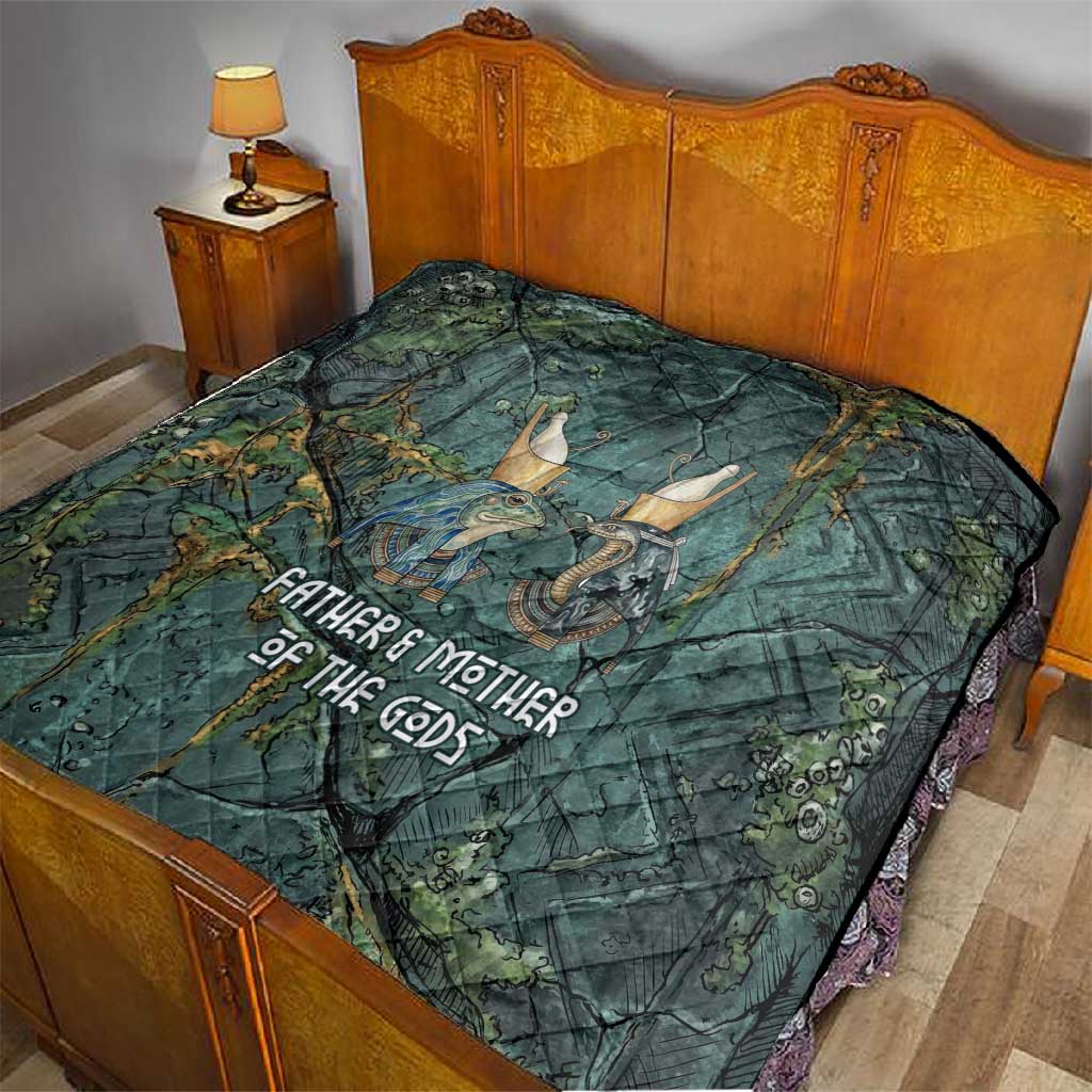 Nun and Naunet Egyptian Quilt Serpent Abyss Design Primordial Gods of Ancient Waters