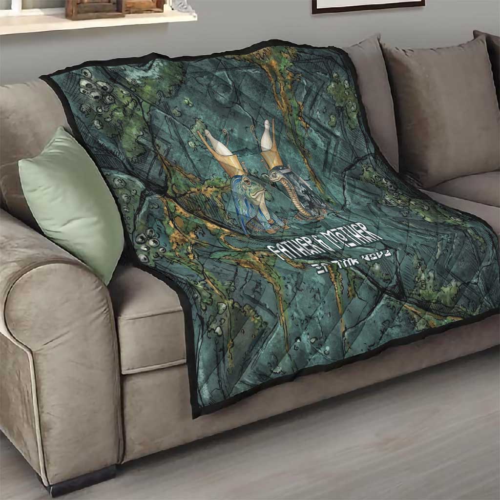 Nun and Naunet Egyptian Quilt Serpent Abyss Design Primordial Gods of Ancient Waters