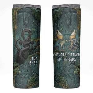 Nun and Naunet Egyptian Skinny Tumbler Serpent Abyss Design Primordial Gods of Ancient Waters
