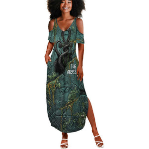 Nun and Naunet Egyptian Summer Maxi Dress Serpent Abyss Design Primordial Gods of Ancient Waters