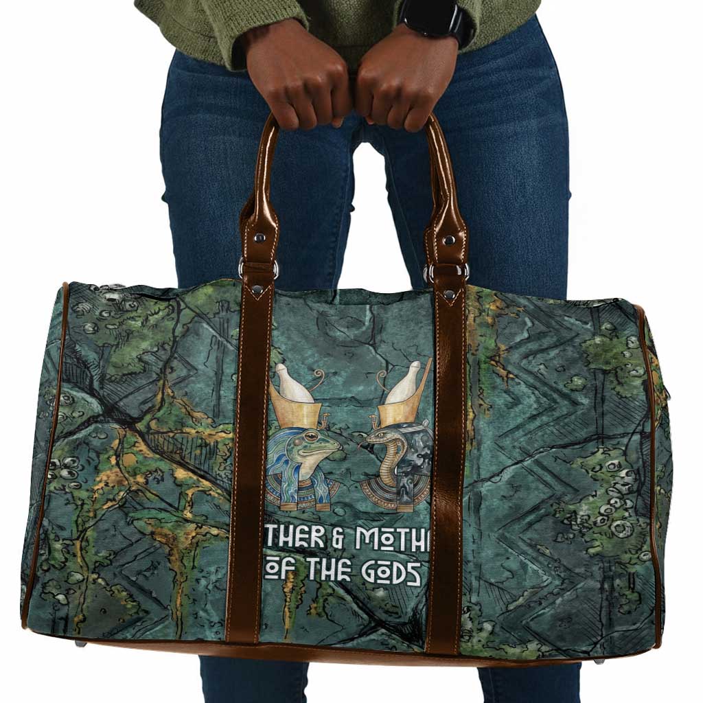 Nun and Naunet Egyptian Travel Bag Serpent Abyss Design Primordial Gods of Ancient Waters