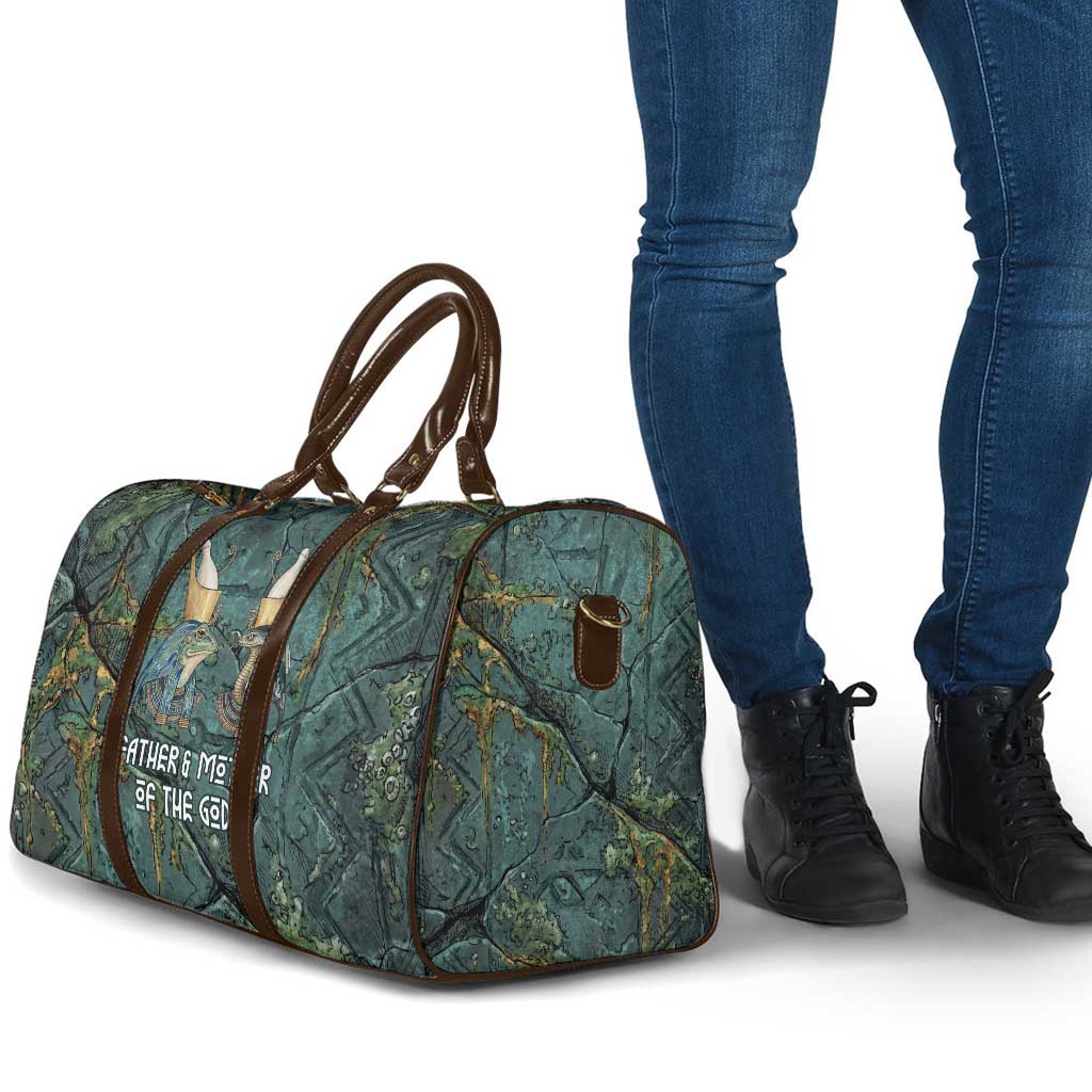 Nun and Naunet Egyptian Travel Bag Serpent Abyss Design Primordial Gods of Ancient Waters