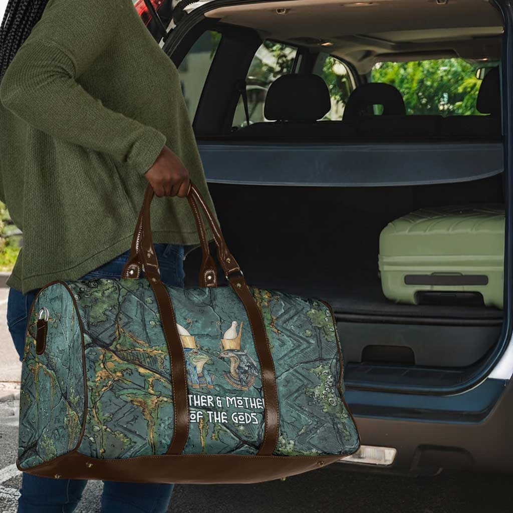 Nun and Naunet Egyptian Travel Bag Serpent Abyss Design Primordial Gods of Ancient Waters