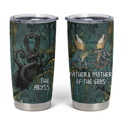 Nun and Naunet Egyptian Tumbler Cup Serpent Abyss Design Primordial Gods of Ancient Waters