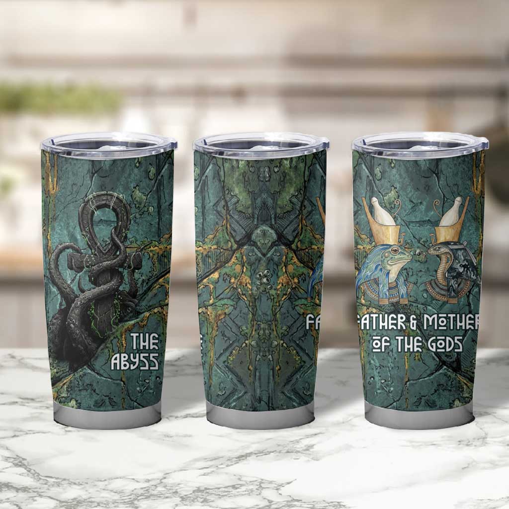 Nun and Naunet Egyptian Tumbler Cup Serpent Abyss Design Primordial Gods of Ancient Waters