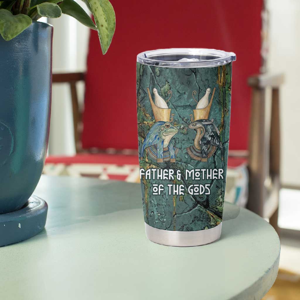 Nun and Naunet Egyptian Tumbler Cup Serpent Abyss Design Primordial Gods of Ancient Waters