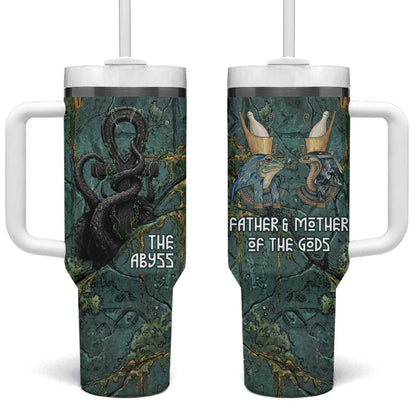 Nun and Naunet Egyptian Tumbler With Handle Serpent Abyss Design Primordial Gods of Ancient Waters