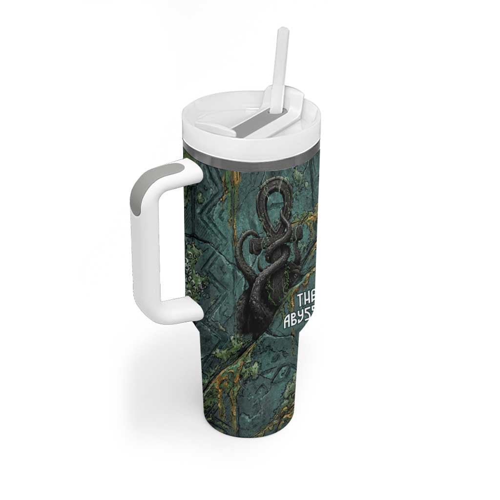 Nun and Naunet Egyptian Tumbler With Handle Serpent Abyss Design Primordial Gods of Ancient Waters