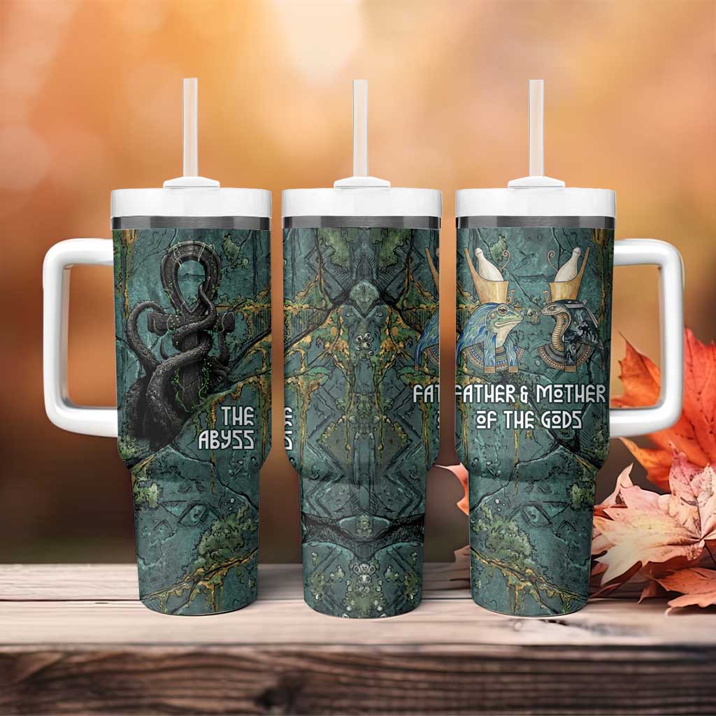 Nun and Naunet Egyptian Tumbler With Handle Serpent Abyss Design Primordial Gods of Ancient Waters