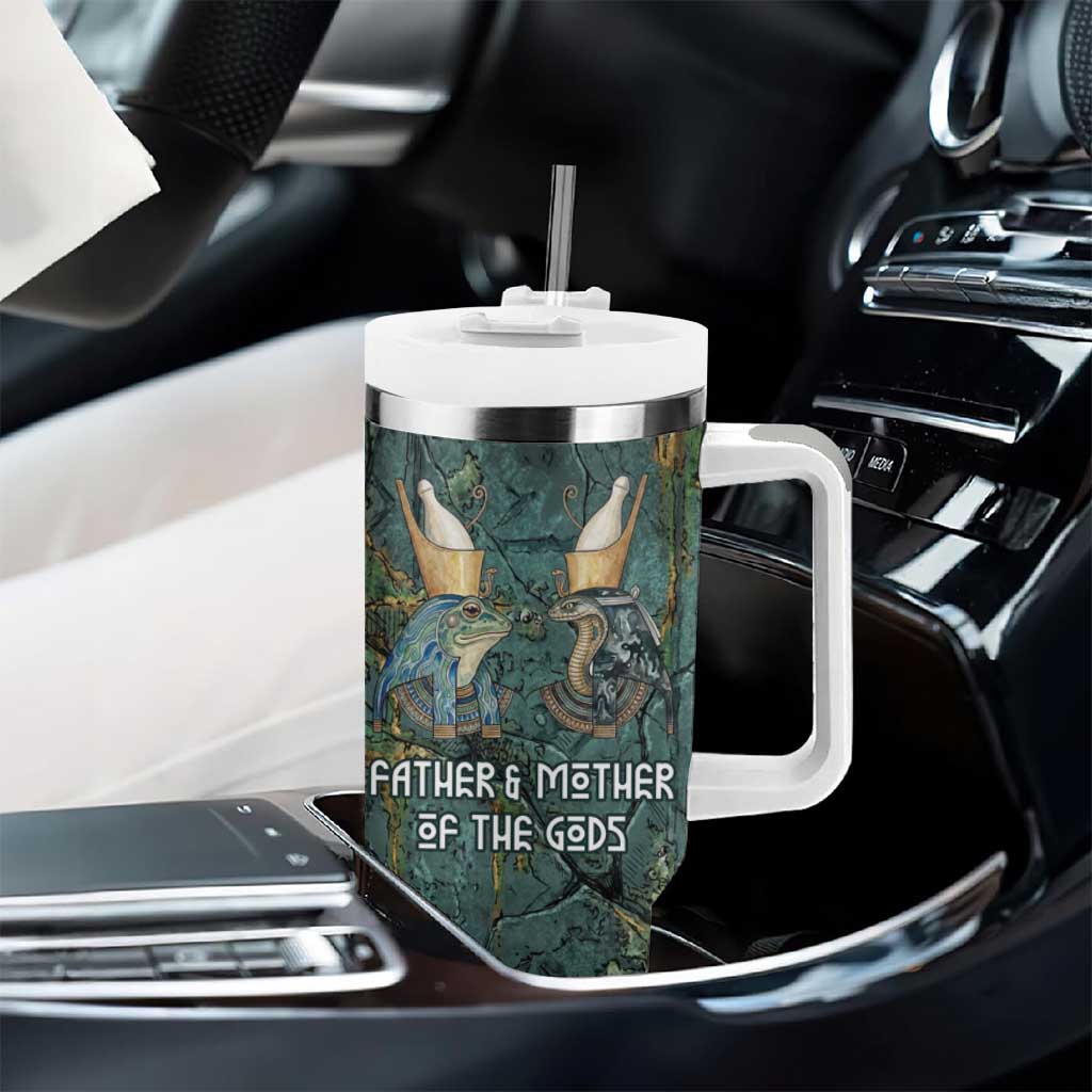 Nun and Naunet Egyptian Tumbler With Handle Serpent Abyss Design Primordial Gods of Ancient Waters