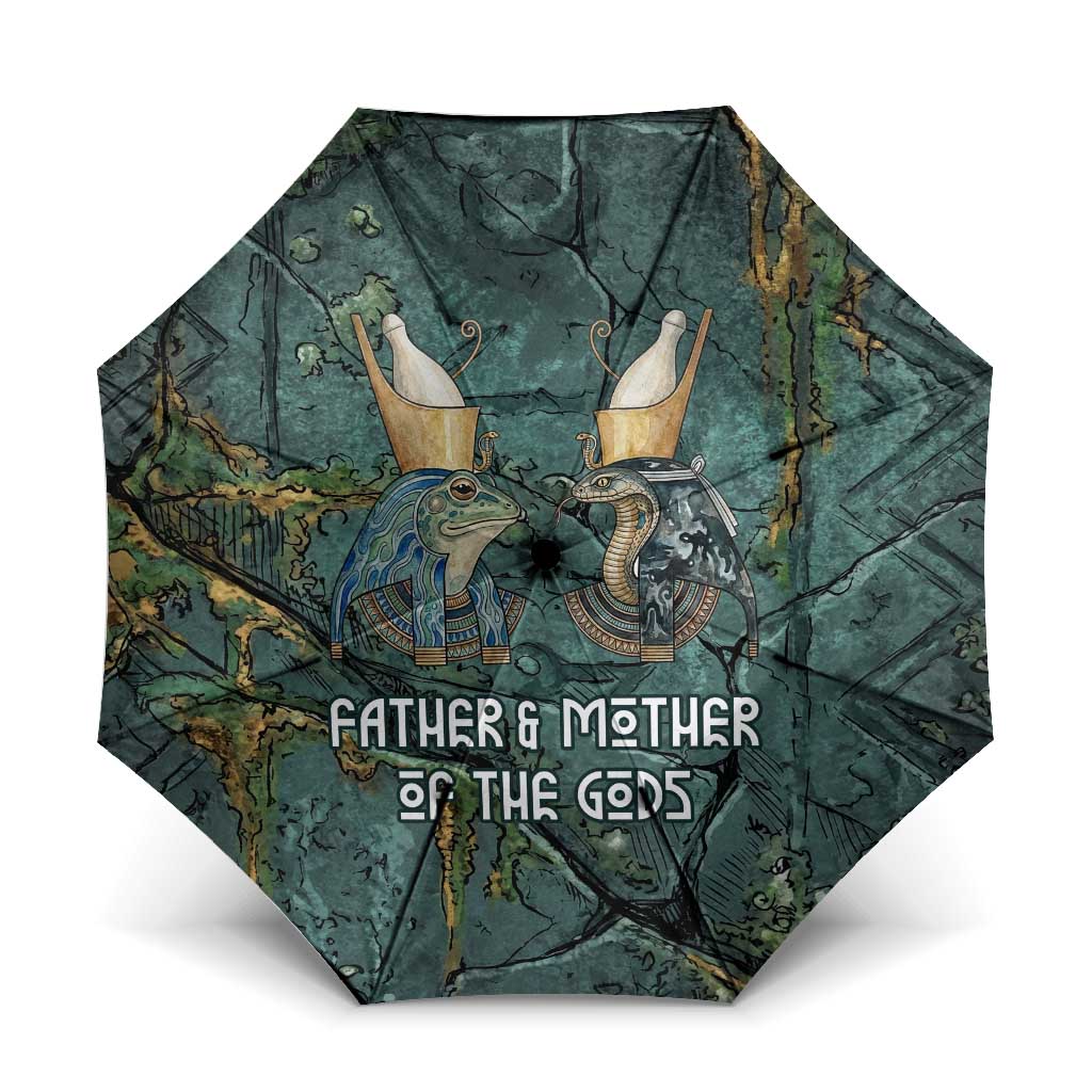 Nun and Naunet Egyptian Umbrella Serpent Abyss Design Primordial Gods of Ancient Waters