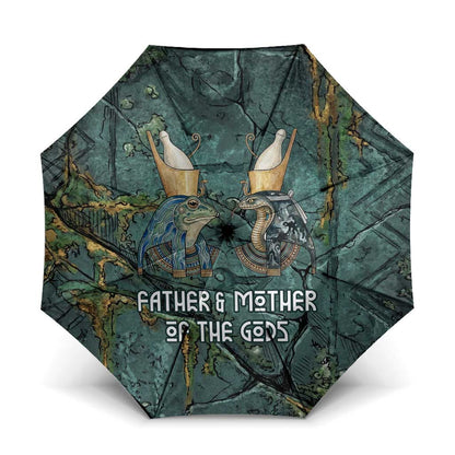 Nun and Naunet Egyptian Umbrella Serpent Abyss Design Primordial Gods of Ancient Waters