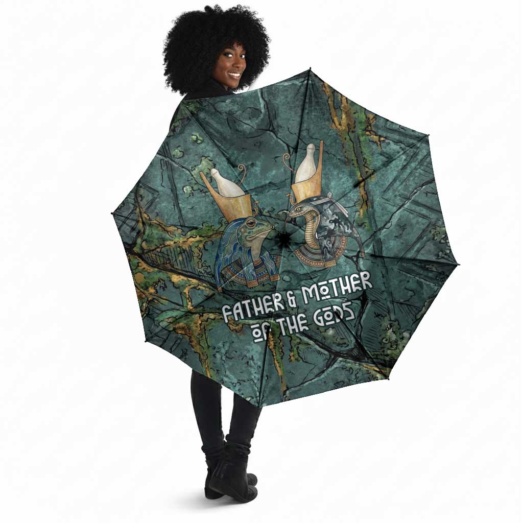 Nun and Naunet Egyptian Umbrella Serpent Abyss Design Primordial Gods of Ancient Waters