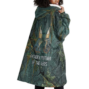Nun and Naunet Egyptian Wearable Blanket Hoodie Serpent Abyss Design Primordial Gods of Ancient Waters