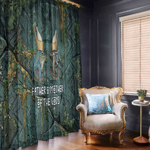 Nun and Naunet Egyptian Window Curtain Serpent Abyss Design Primordial Gods of Ancient Waters
