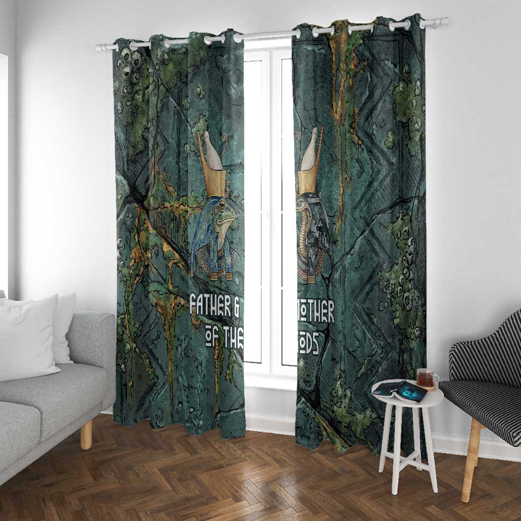 Nun and Naunet Egyptian Window Curtain Serpent Abyss Design Primordial Gods of Ancient Waters