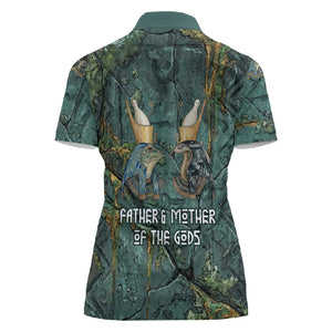 Nun and Naunet Egyptian Women Polo Shirt Serpent Abyss Design Primordial Gods of Ancient Waters
