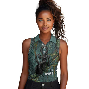 Nun and Naunet Egyptian Women Sleeveless Polo Shirt Serpent Abyss Design Primordial Gods of Ancient Waters