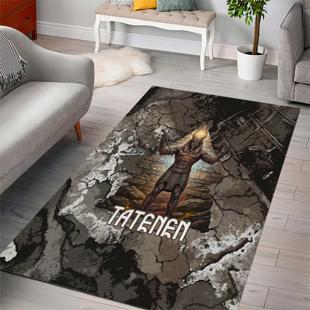 Tatenen Area Rug Rising Hand Design Egyptian God of Creation and Earth Emergence