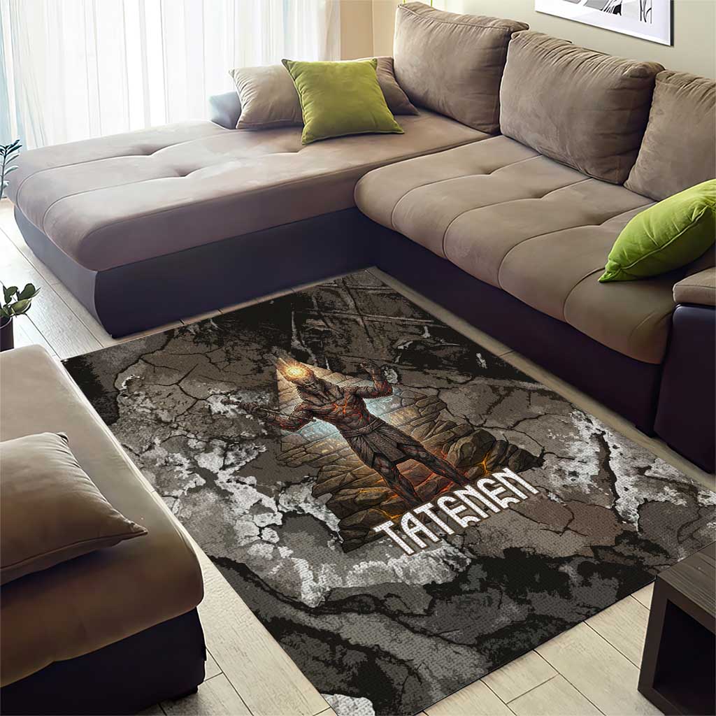 Tatenen Area Rug Rising Hand Design Egyptian God of Creation and Earth Emergence