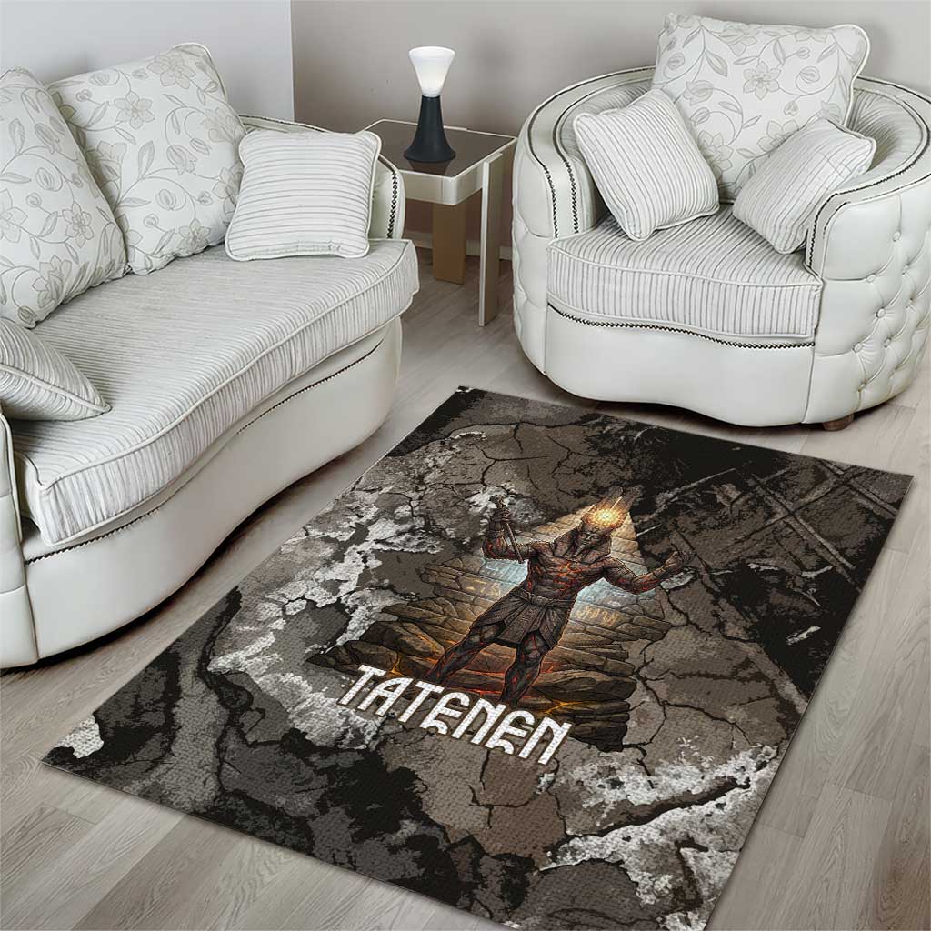 Tatenen Area Rug Rising Hand Design Egyptian God of Creation and Earth Emergence