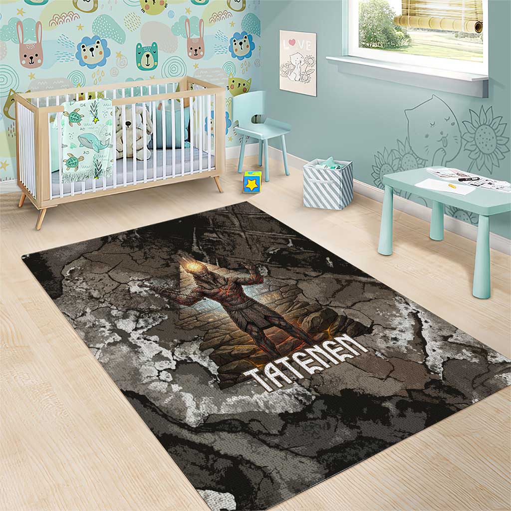 Tatenen Area Rug Rising Hand Design Egyptian God of Creation and Earth Emergence